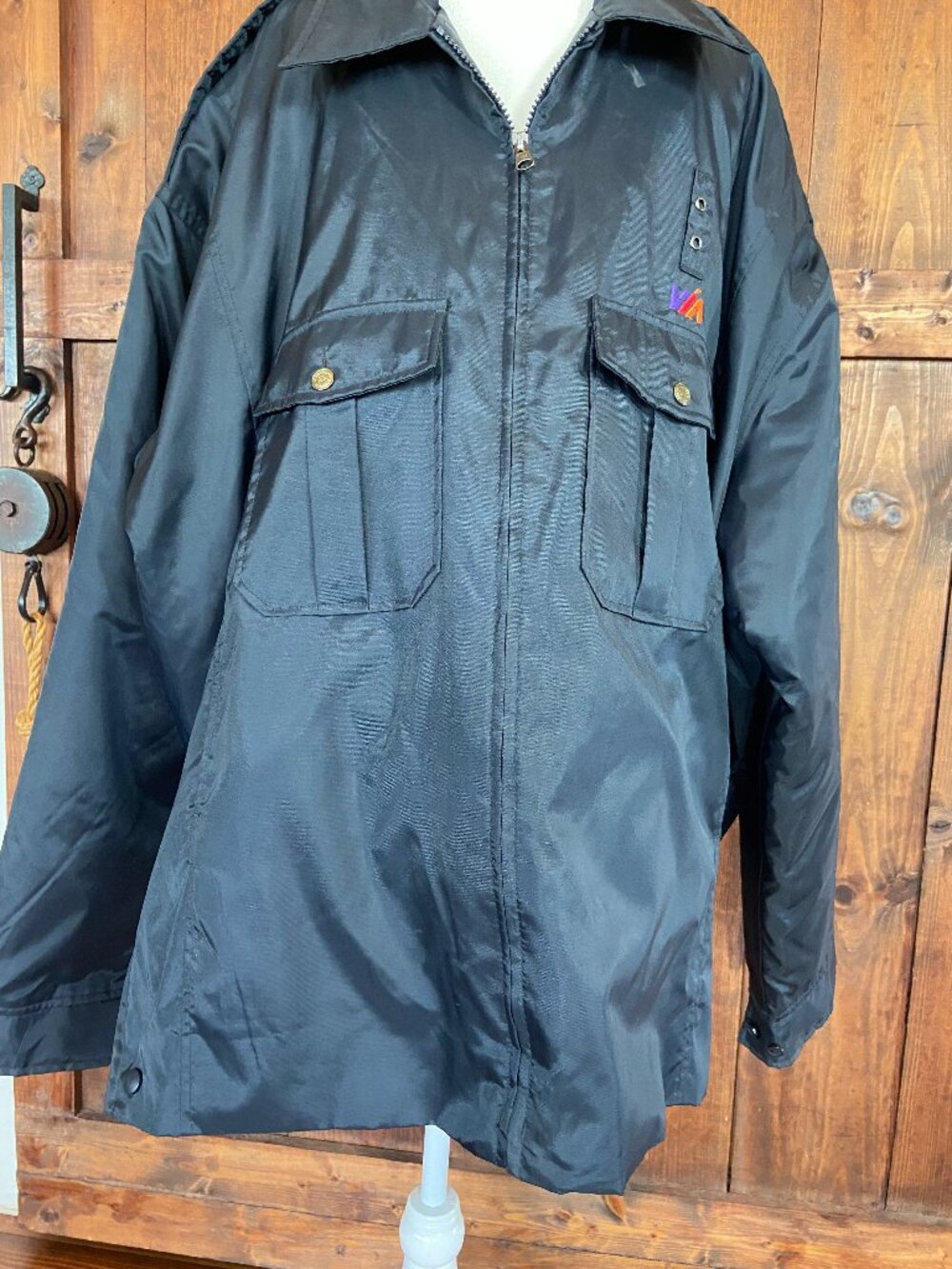 Men's Black Bomber Work Jacket Lined, full zip, Size 3XL